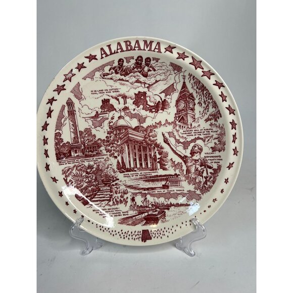 Vintage Vernon Kilns Alabama Souvenir Plate - Picture 11 of 16